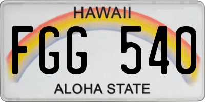 HI license plate FGG540