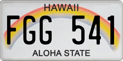 HI license plate FGG541