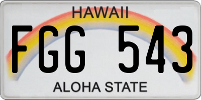 HI license plate FGG543