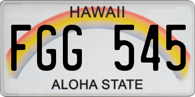 HI license plate FGG545