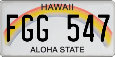 HI license plate FGG547