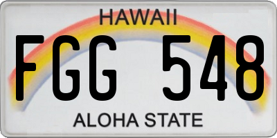 HI license plate FGG548