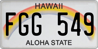 HI license plate FGG549