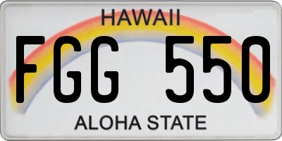 HI license plate FGG550