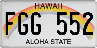 HI license plate FGG552