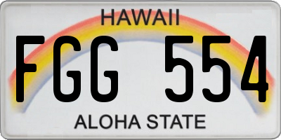 HI license plate FGG554