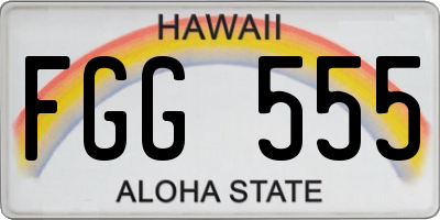 HI license plate FGG555