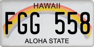 HI license plate FGG558