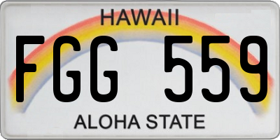 HI license plate FGG559
