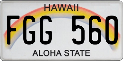 HI license plate FGG560