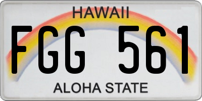 HI license plate FGG561