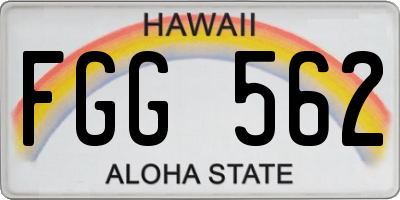HI license plate FGG562