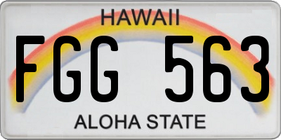 HI license plate FGG563