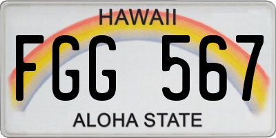 HI license plate FGG567