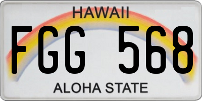 HI license plate FGG568
