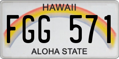 HI license plate FGG571