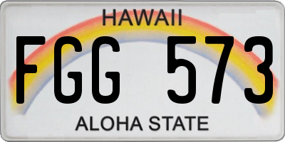 HI license plate FGG573