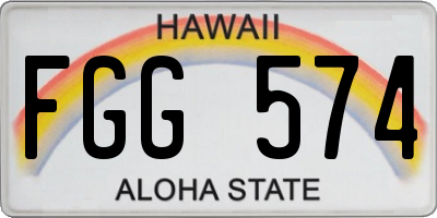 HI license plate FGG574
