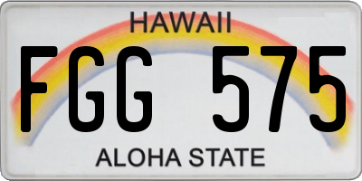 HI license plate FGG575