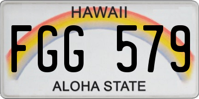 HI license plate FGG579