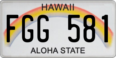 HI license plate FGG581