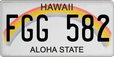 HI license plate FGG582