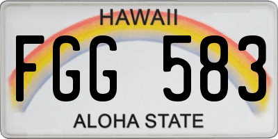 HI license plate FGG583