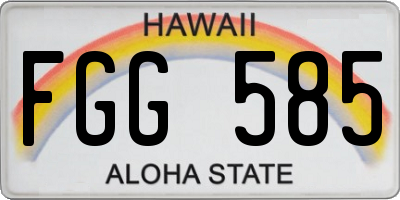 HI license plate FGG585