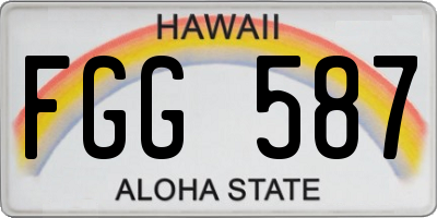HI license plate FGG587
