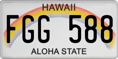 HI license plate FGG588
