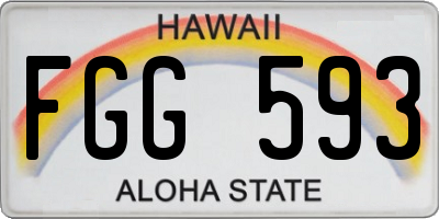 HI license plate FGG593