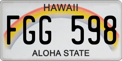 HI license plate FGG598
