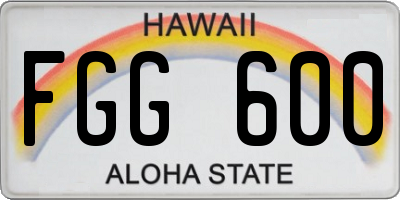 HI license plate FGG600