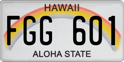 HI license plate FGG601