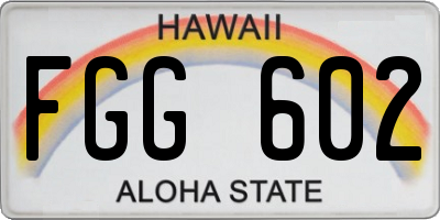 HI license plate FGG602