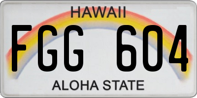 HI license plate FGG604