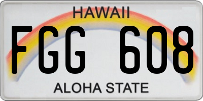 HI license plate FGG608