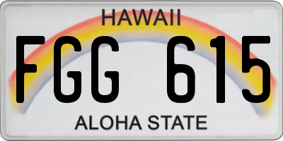 HI license plate FGG615