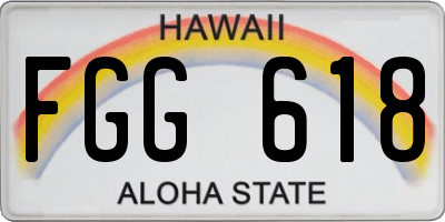 HI license plate FGG618