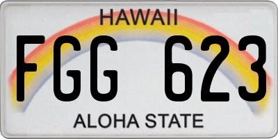 HI license plate FGG623