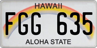HI license plate FGG635
