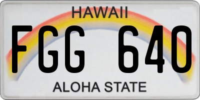 HI license plate FGG640