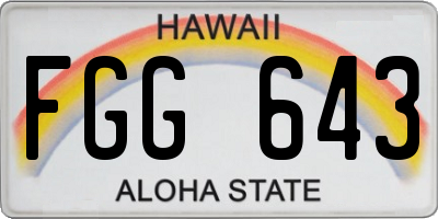 HI license plate FGG643