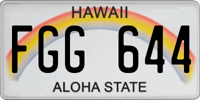 HI license plate FGG644