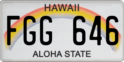 HI license plate FGG646