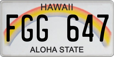 HI license plate FGG647