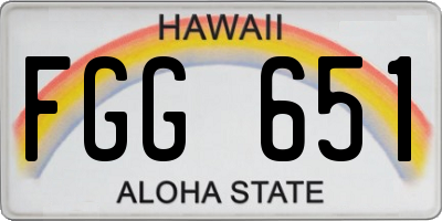 HI license plate FGG651
