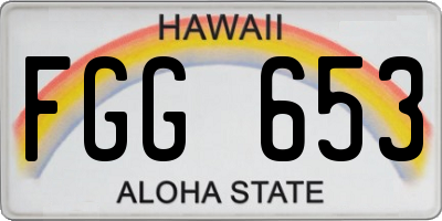 HI license plate FGG653