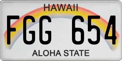 HI license plate FGG654