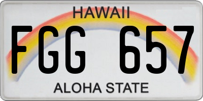 HI license plate FGG657